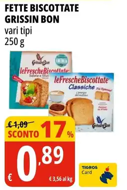 Tigros Fette biscottate GRISSIN BON offerta
