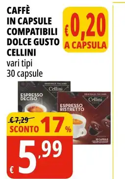 Tigros Caffè in capsule compatibili dolce gusto a capsula CELLINI offerta