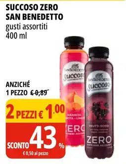Tigros Succoso zero SAN BENEDETTO gusti assortiti offerta