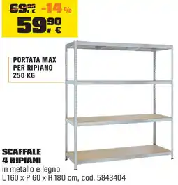 OBI Scaffale 4 ripiani offerta