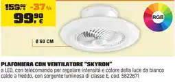 OBI Plafoniera con ventilatore "skyron" offerta