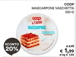 Coop COOP MASCARPONE VASCHETTA 250 G offerta