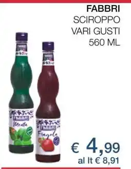 Coop FABBRI SCIROPPO VARI GUSTI 560 ML offerta