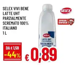 Famila SELEX VIVI BENE LATTE UHT PARZIALMENTE SCREMATO 100% ITALIANO offerta
