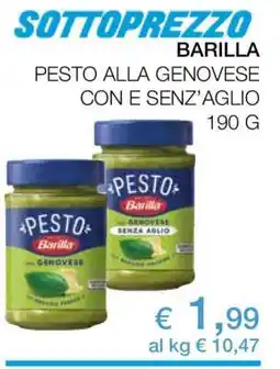 Coop BARILLA PESTO ALLA GENOVESE CON E SENZ'AGLIO offerta