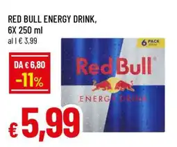 Famila RED BULL ENERGY DRINK, 6X 250 ml offerta
