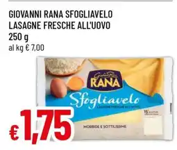 Famila GIOVANNI RANA SFOGLIAVELO LASAGNE FRESCHE ALL'UOVO offerta