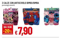 Famila 3 CALZE CON ANTISCIVOLO BIMBO/BIMBA offerta