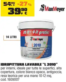 OBI Maxmeyer idropittura lavabile "L 2010" offerta