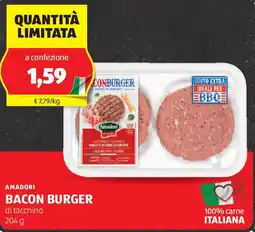 ALDI Amadori bacon burger offerta