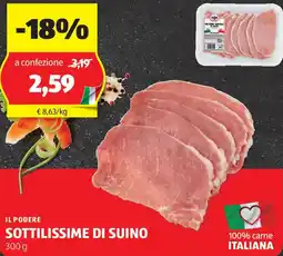 ALDI Il podere sottilissime di suino offerta