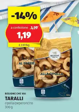 ALDI Regione che vai taralli cipolla/peperoncino offerta