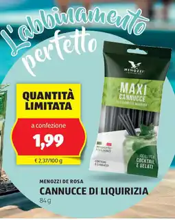 ALDI MENOZZI DE ROSA Cannucce di liquirizia offerta