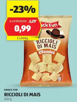 ALDI Snack fun riccioli di mais offerta