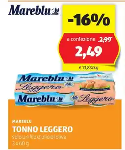 ALDI MAREBLU Tonno leggero offerta