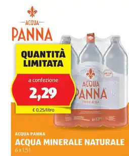 ALDI ACQUA PANNA Acqua minerale naturale offerta
