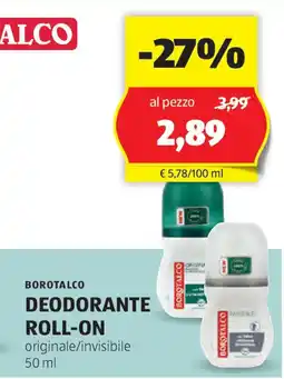 ALDI BOROTALCO Deodorante roll-on offerta