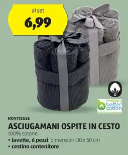 ALDI NOVITESSE Asciugamani ospite in cesto offerta