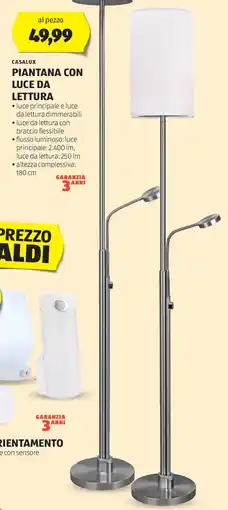ALDI CASALUX Piantana con luce da lettura offerta