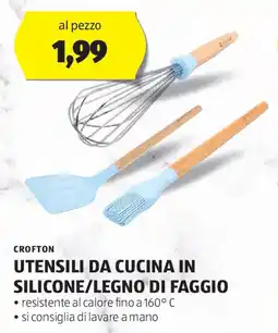 ALDI CROFTON Utensili da cucina in silicone/legno di faggio offerta