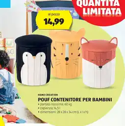 ALDI HOME CREATION Pouf contenitore per bambini offerta