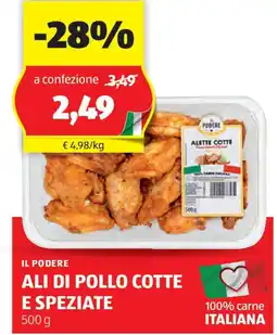 ALDI IL PODERE Ali di pollo cotte e speziate offerta