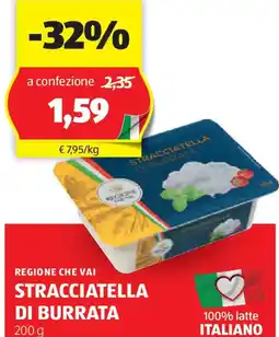 ALDI REGIONE CHE VAI Stracciatella di burrata offerta