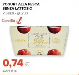 Tigre Consilia yogurt alla pesca senza lattosio offerta