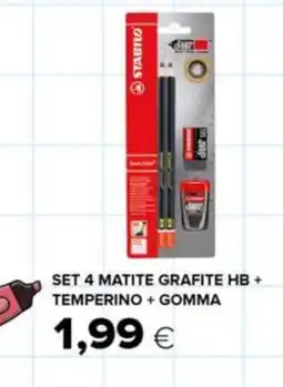 Oasi STABILO Set 4 matite grafite hb + temperino + gomma offerta