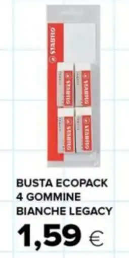 Oasi STABILO Busta ecopack 4 gommine bianche legacy offerta