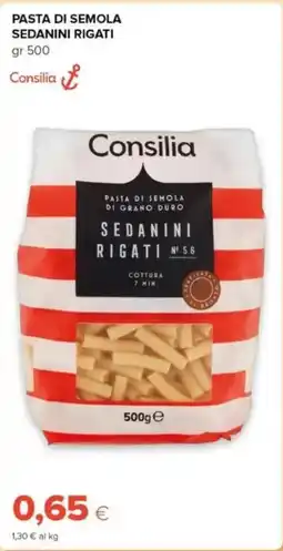 Tigre Consilia pasta di semola sedanini rigati offerta