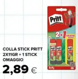 Oasi Colla stick PRITT 2x11gr +1 stick omaggio offerta