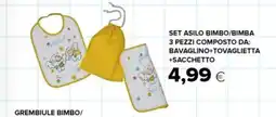 Oasi Set ASILO bimbo/bimba 3 pezzi composto da offerta
