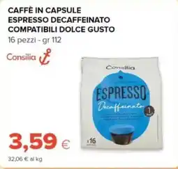Tigre Consilia caffè in capsule espresso decaffeinato compatibili dolce gusto offerta