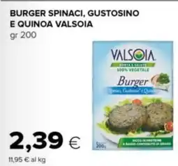Oasi Burger spinaci, gustosino e quinoa VALSOIA offerta