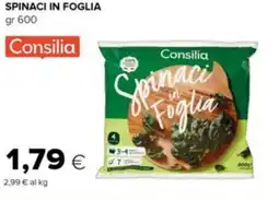 Oasi Spinaci in foglia CONSILIA offerta