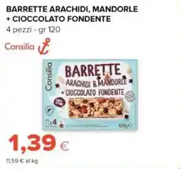 Tigre Consilia barrette arachidi, mandorle + cioccolato fondente offerta
