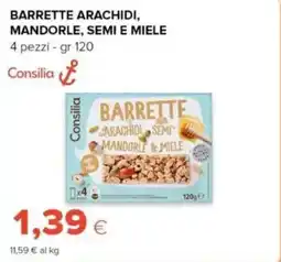 Tigre Consilia barrette arachidi, mandorle, semi e miele offerta