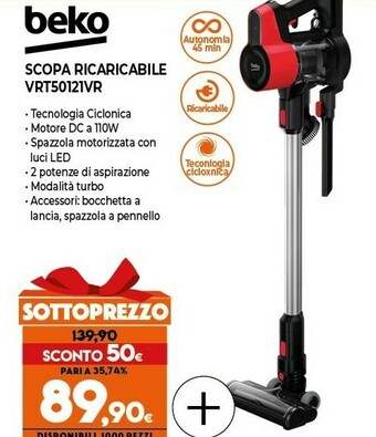 Expert Scopa ricaricabile vrt50121vr offerta