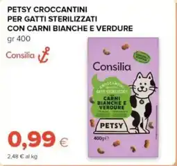Tigre Consilia petsy croccantini per gatti sterilizzati con carni bianche e verdure offerta