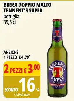 Tigros Birra doppio malto TENNENT'S SUPER offerta
