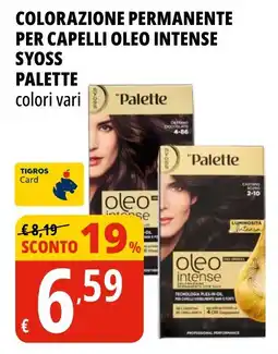 Tigros Colorazione permanente per capelli oleo intense syoss PALETTE offerta