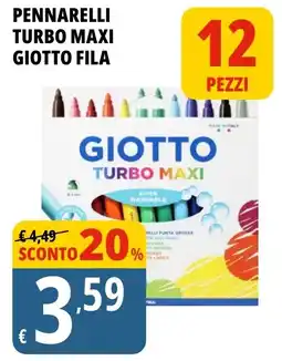 Tigros Pennarelli turbo maxi GIOTTO FILA offerta