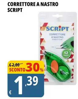 Tigros Correttore a nastro SCRIPT offerta