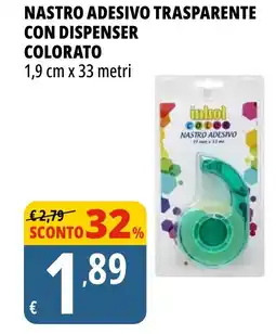 Tigros Nastro adesivo trasparente con dispenser colorato offerta