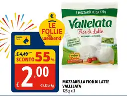 Tigros Mozzarella fior di latte VALLELATA offerta