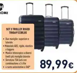 Unieuro Joiahome set 3 trolley rigidi TRIOA9123BLUE offerta