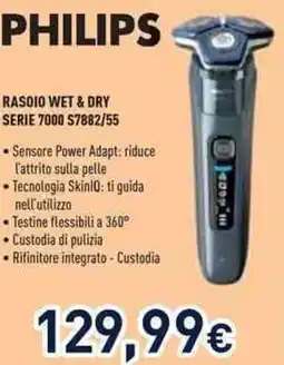 Unieuro Philips rasoio wet & dry serie 7000 S7882/55 offerta