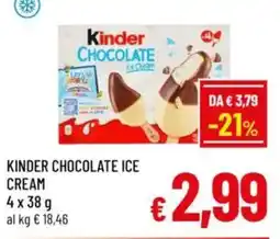 A&O Kinder chocolate ice cream offerta