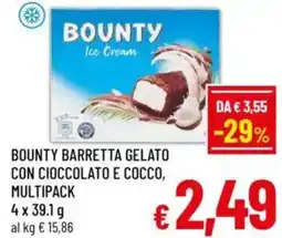 A&O Bounty barretta gelato con cioccolato e cocco, multipack offerta